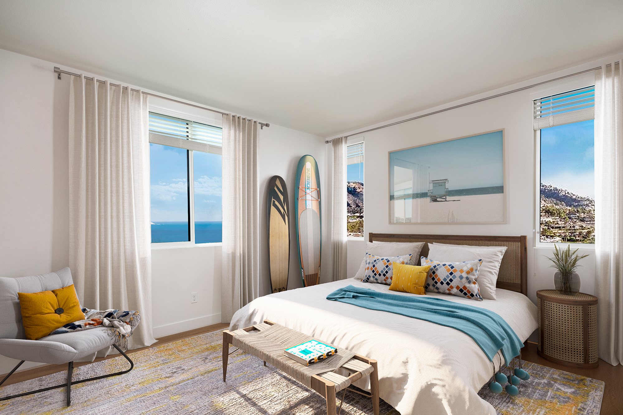Room with beach decor at Mason 2-3 bedroom townhomes for rent in San Diego